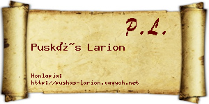 Puskás Larion névjegykártya