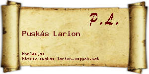 Puskás Larion névjegykártya