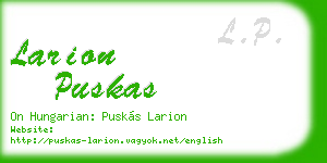 larion puskas business card
